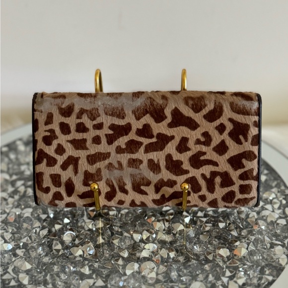 Authentic PRADA Calf Hair Leopard Print Continental Flap Wallet - Picture 7 of 11